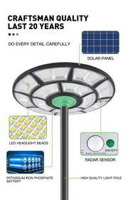 مصباح أرضي يعمل بالطاقة الشمسية ، مستشعر مقاوم للماء