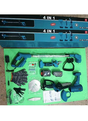 أداة متعددة الوظائف 4 في 1: تجمع بين جز العشب الكهربائية، ومنشار ، ومقص الشجر ، ومنفاخ