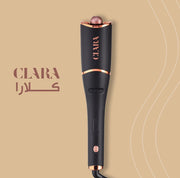 جهاز كلارا لتجعيد الشعر تلقائيًا - هو مكواة تجعيد شعر تلقائية باللونين الأسود والذهبي